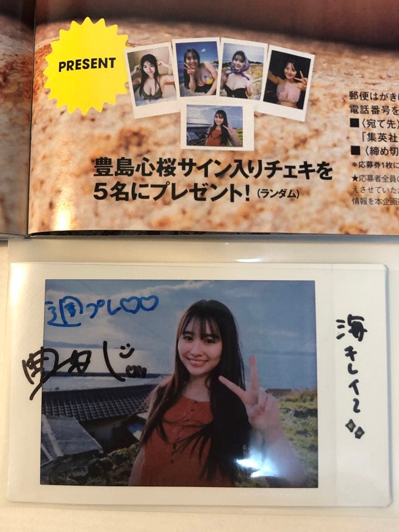 最新 抽プレ☆豊島心桜 直筆サイン入りチェキ☆プレイボーイ 当選品☆