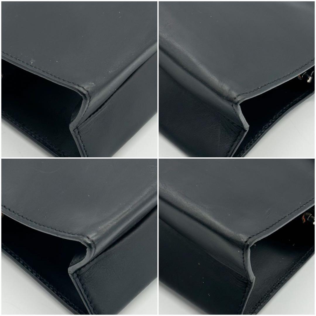 グッチ レザー ショルダーバッグ ハンドバッグ ブラック