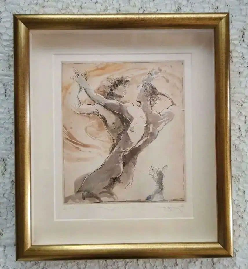 特価◯絵画 カラー銅版画 額装品