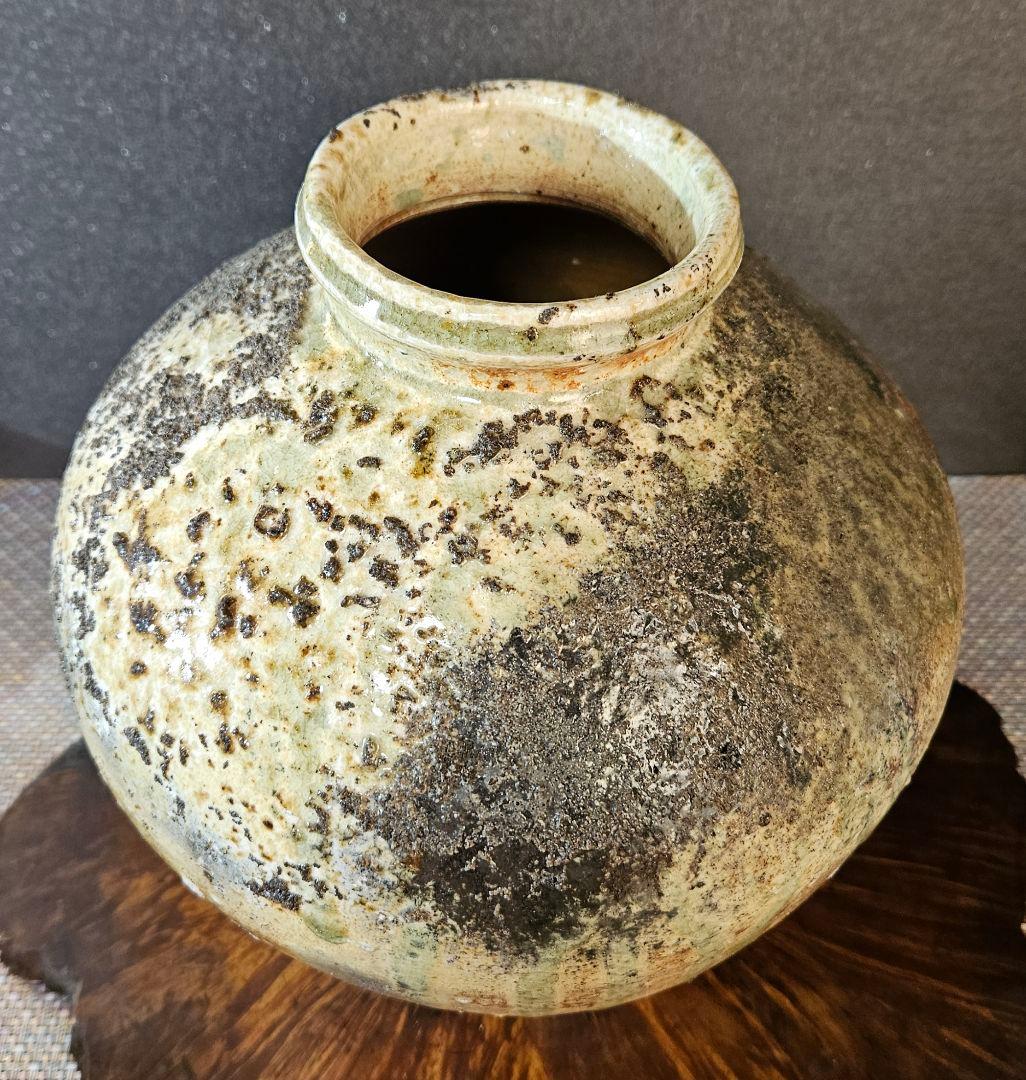 伊賀焼 森里香山作 窯変 高約23.1cm壺 大壺 花入 オブジェ 定価26万円