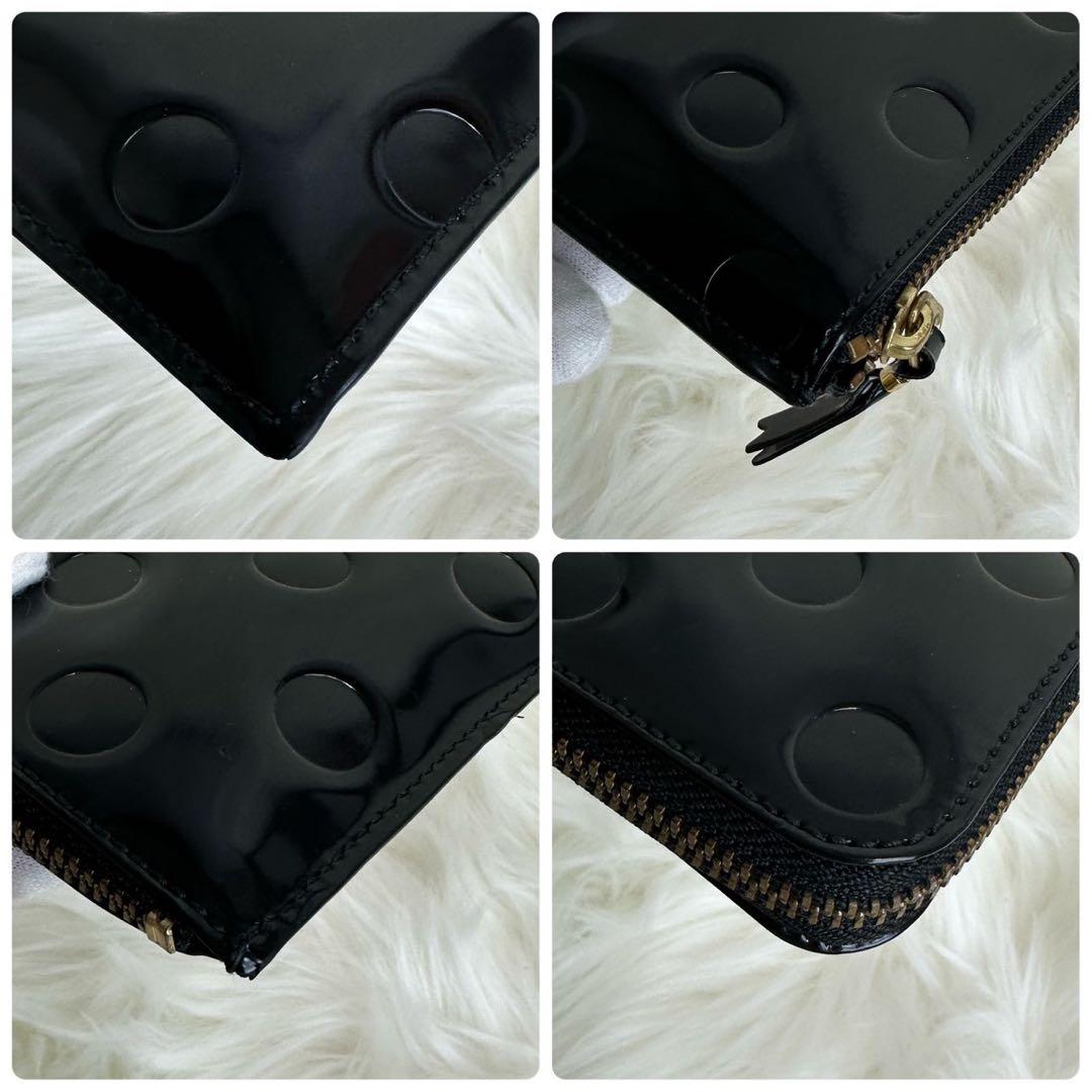 【名作 定番】コムデギャルソン⭐︎ポルカドット L字ジップ エンボス 財布 希少