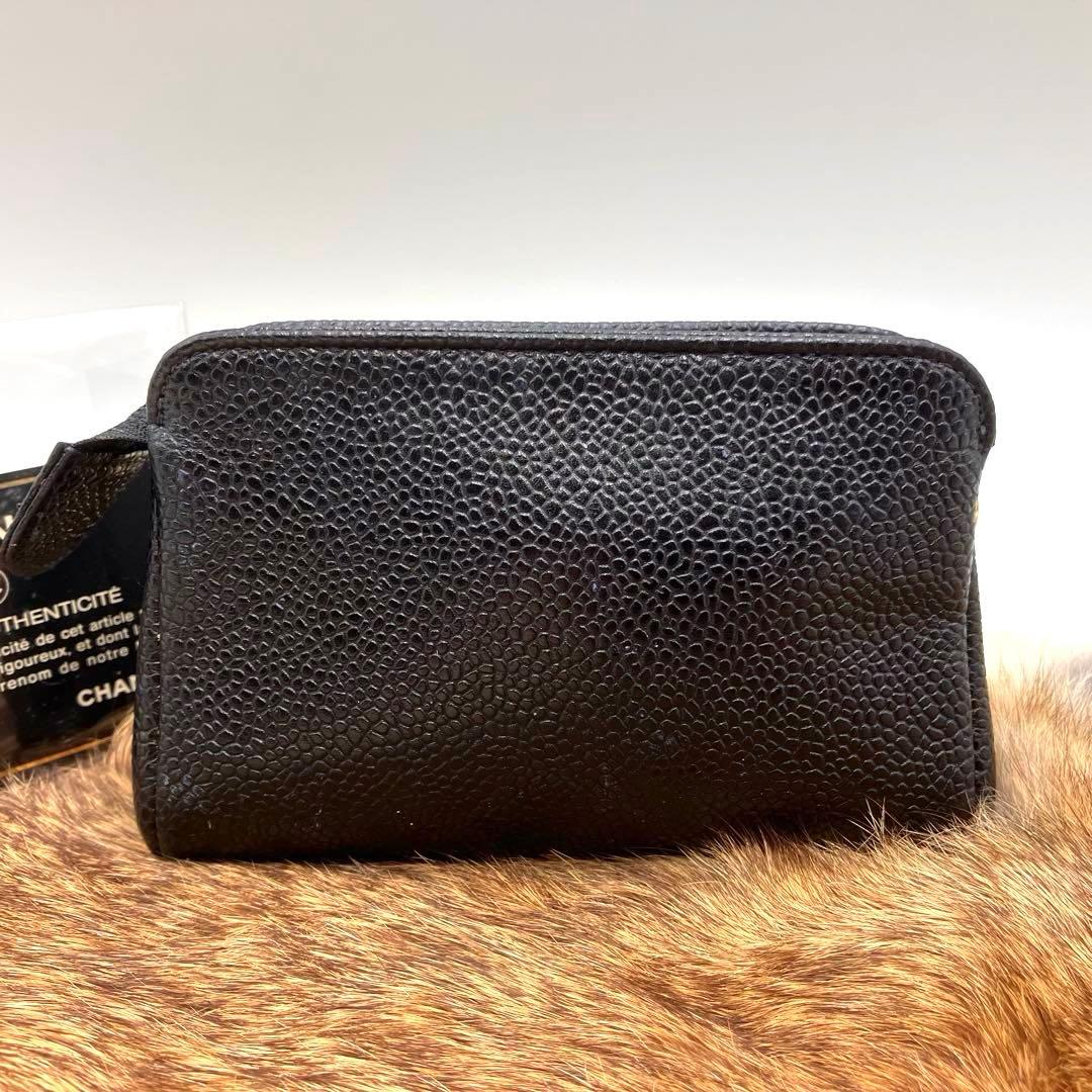 【希少7桁2番台】CHANEL シャネル デカココ　キャビアスキン ブラック