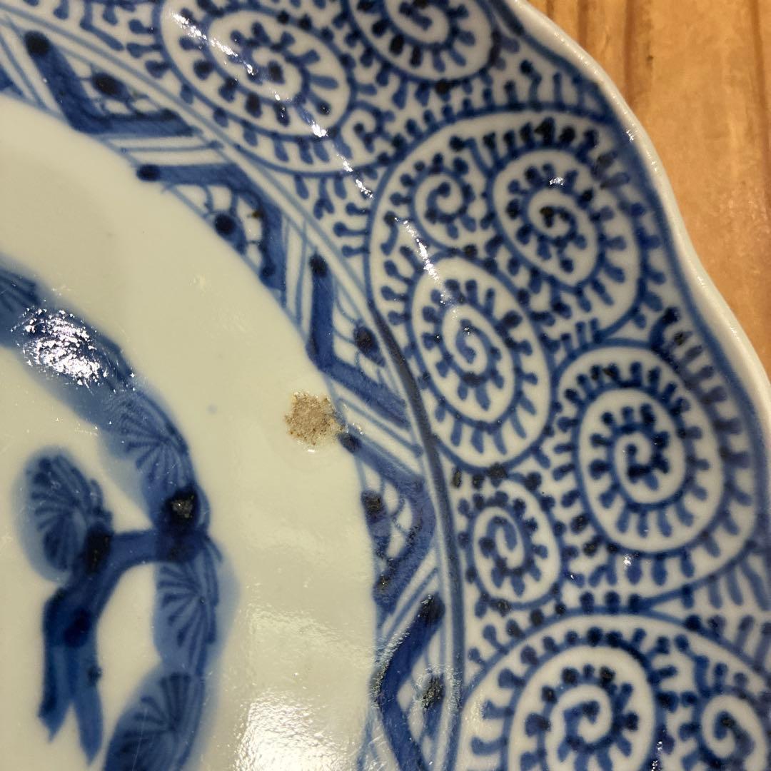 古伊万里　蛸唐草 平皿　4枚　21cm 成化年製