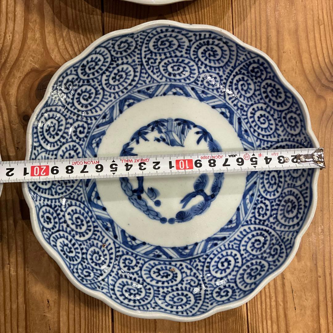 古伊万里　蛸唐草 平皿　4枚　21cm 成化年製