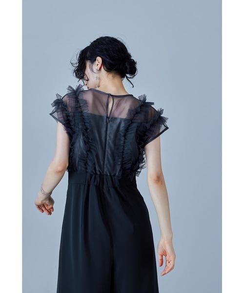 美品 niana ニアナ チュールドッキングパンツドレス M 結婚式 パーティー