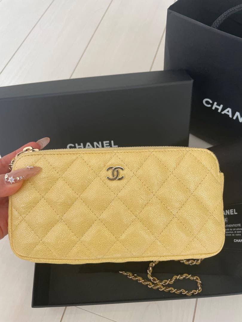 ♡超美品♡レア品CHANELマトラッセ⭐︎チェーンウォレット⭐︎黄色ショルダーバッグ