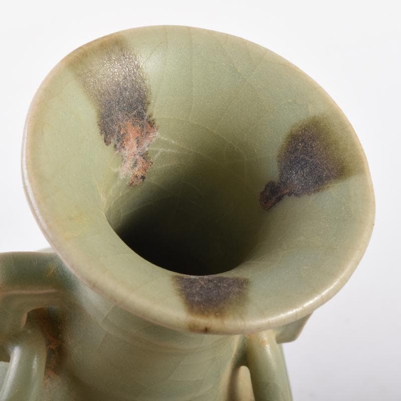 中国　龍泉窯　青磁　双耳不遊環瓶　C　6986