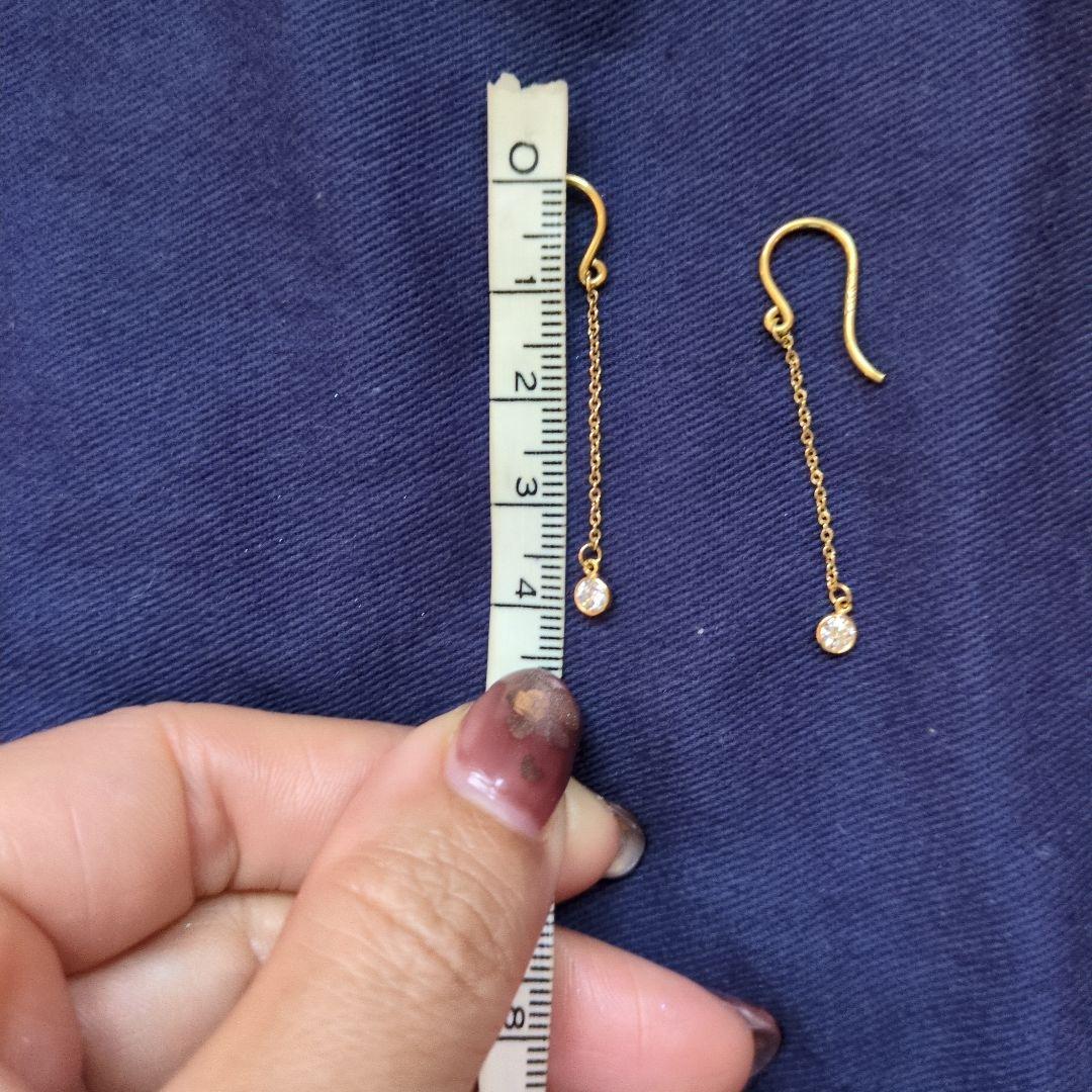 ティファニー バイザヤード ドロップピアス フック 750 0.16ct