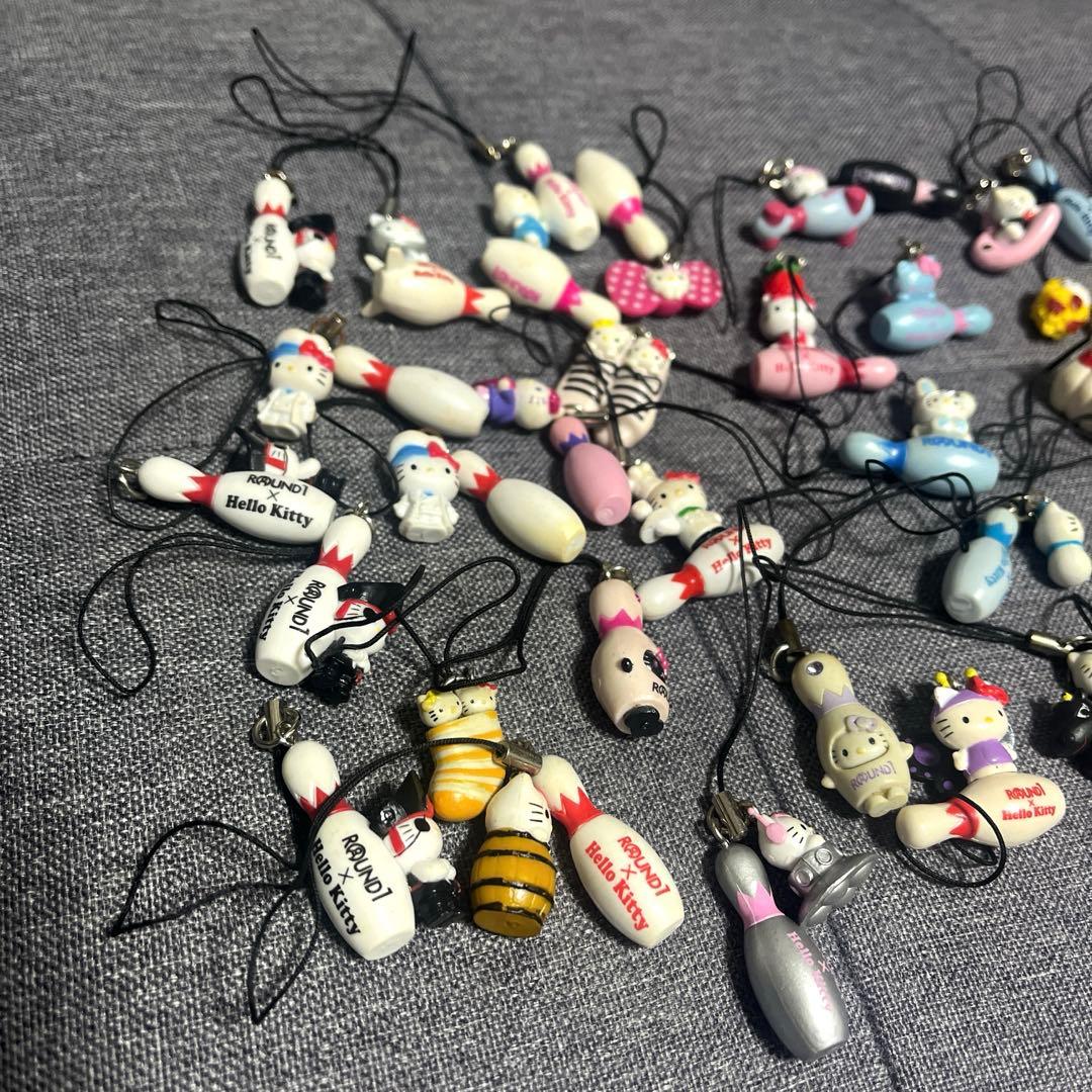 【希少】ROUND1 非売品　ハローキティ ストラップ 39点セット　まとめ売り