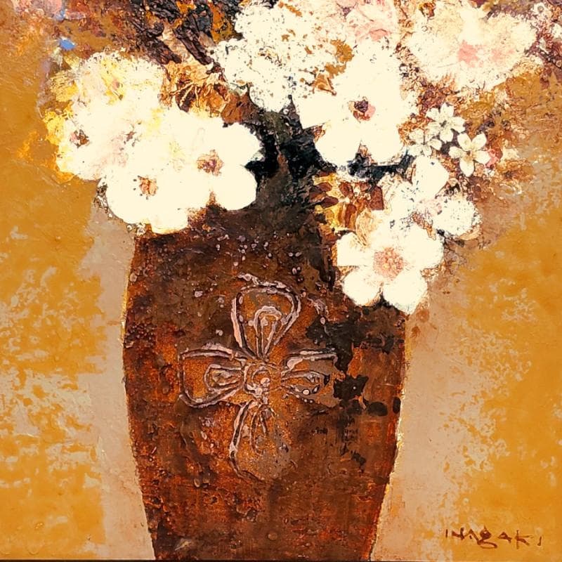 ☆ 稲垣 昌紀 ☆「白い花」　油絵　F4号 未使用！