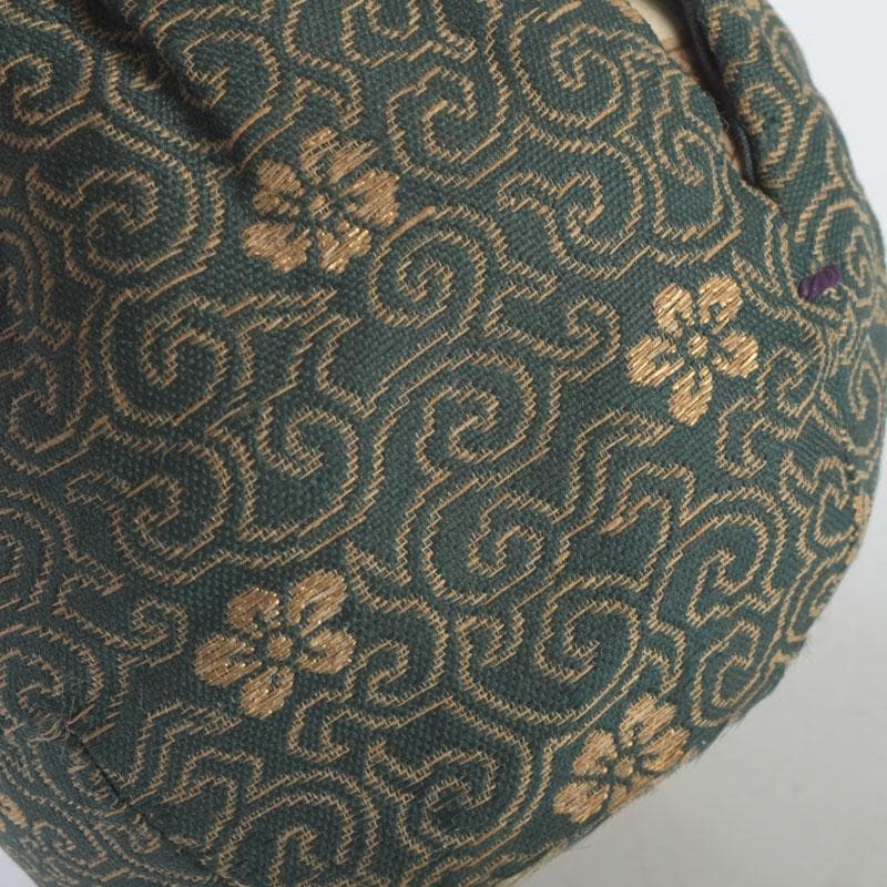 茶道具 九谷焼 古九谷 人物文 茶入 黒柿蓋 仕覆付 V 9669