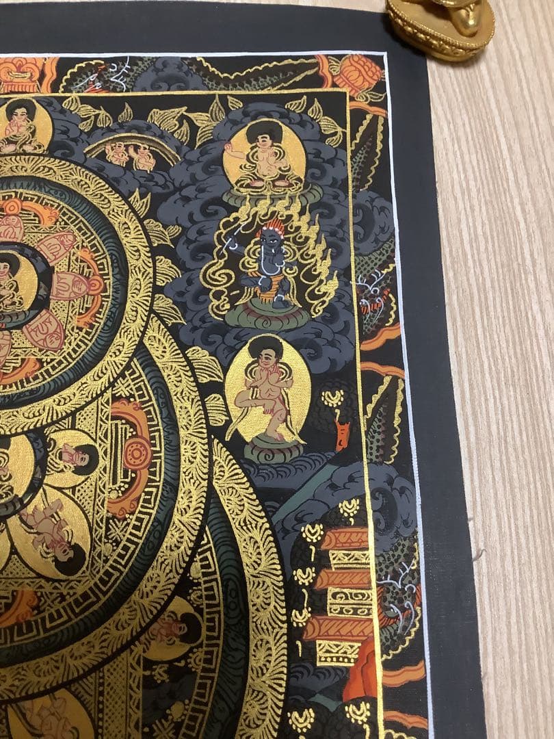 《 チベット密教　新品　1点物 》 手描き　曼荼羅　仏陀　釈迦　仏教　密教　34