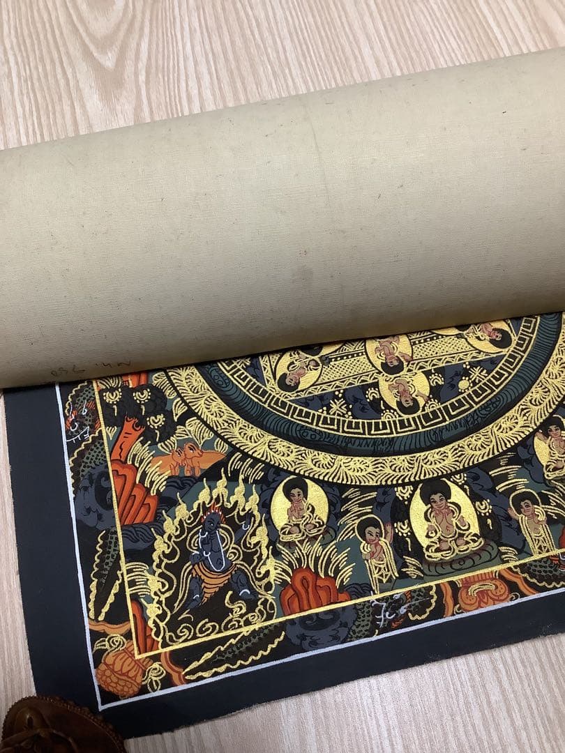 《 チベット密教　新品　1点物 》 手描き　曼荼羅　仏陀　釈迦　仏教　密教　34