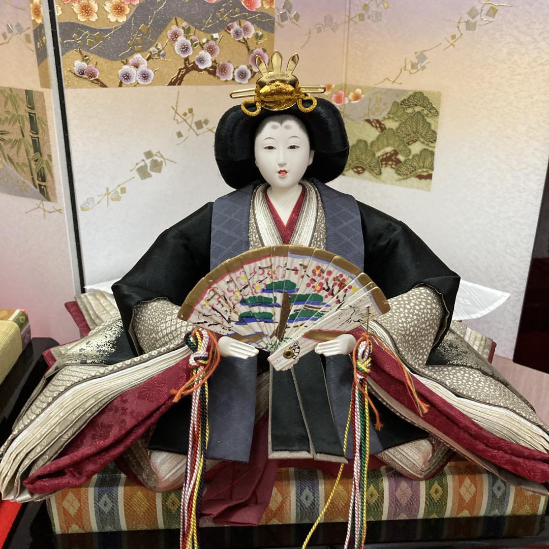 E14ひな人形　訳あり特価　お洒落な黒地の衣装 小十番親王のみ　親王飾り