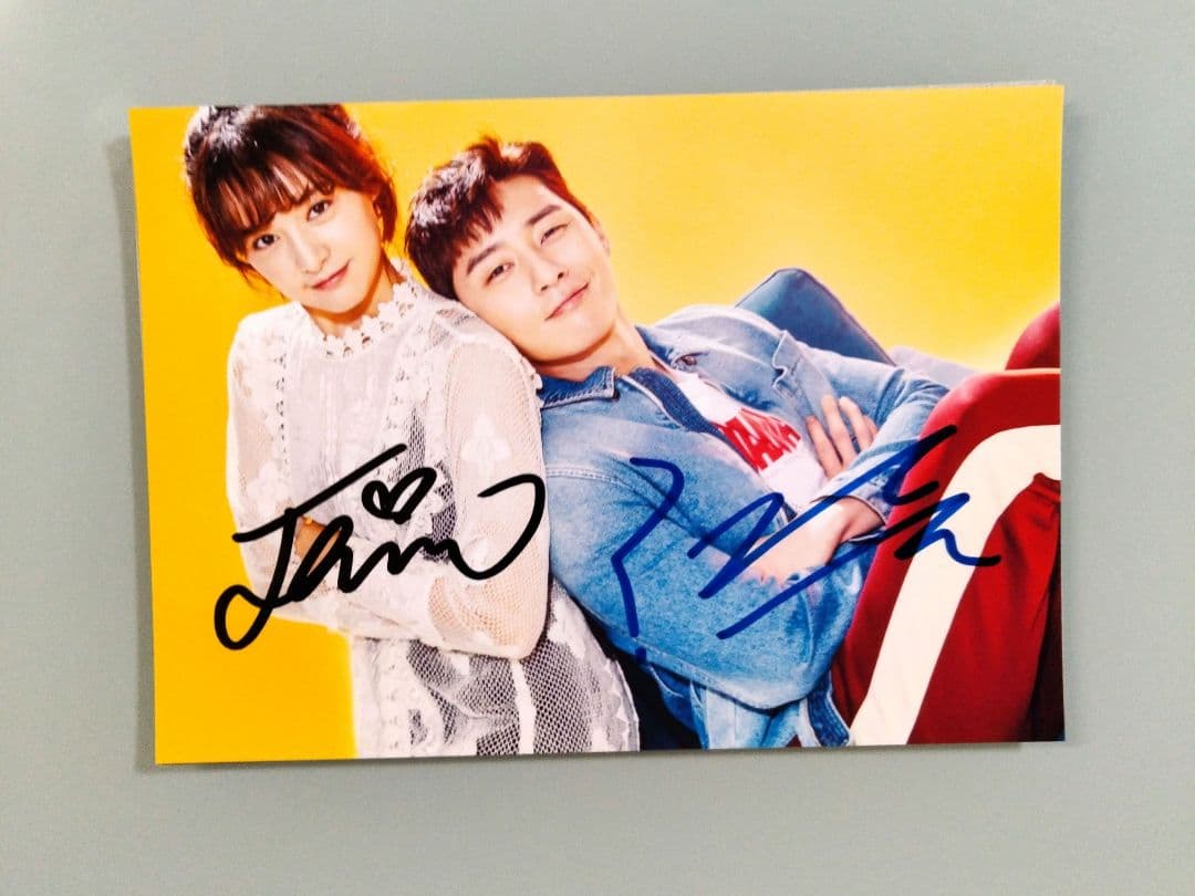 セール中…パク・ソジュンとキム・ジウォン直筆サイン入り2Lサイズ写真…