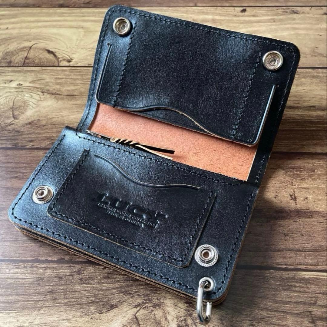 【たー】トラッカーウォレット150（ミドル）3層【お札を折らずに収納】