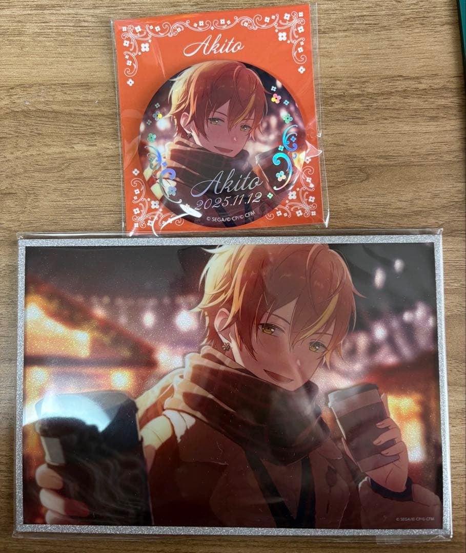 プロセカ はぴこれくじ 彰人 アクリル色紙 缶バッジ