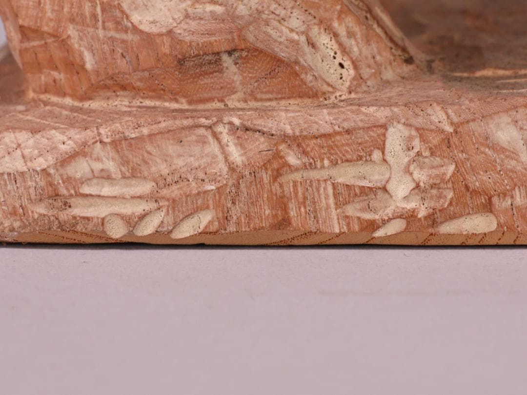 BK202 本物保証 辻志郎作 木彫り 卯 兎 高さ約41cm 置物 オブジェ