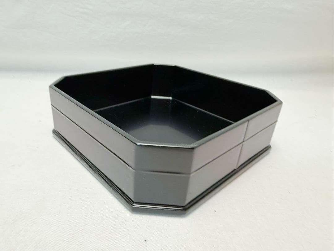 ほぼ未使用 茶道具 木製 黒真塗 五段縁高重 元箱