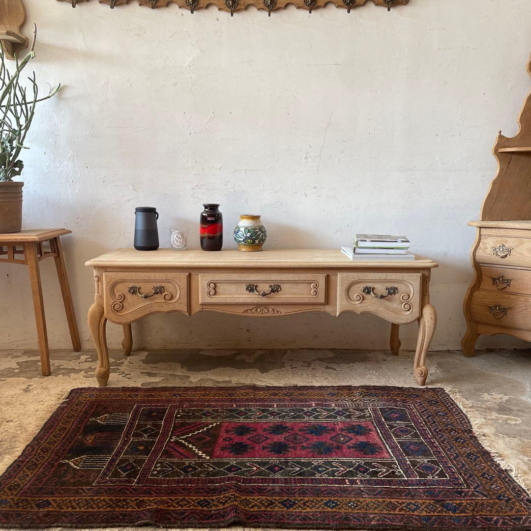 フランス アンティーク サイドテーブル 引き出し2杯 木製 コンソール