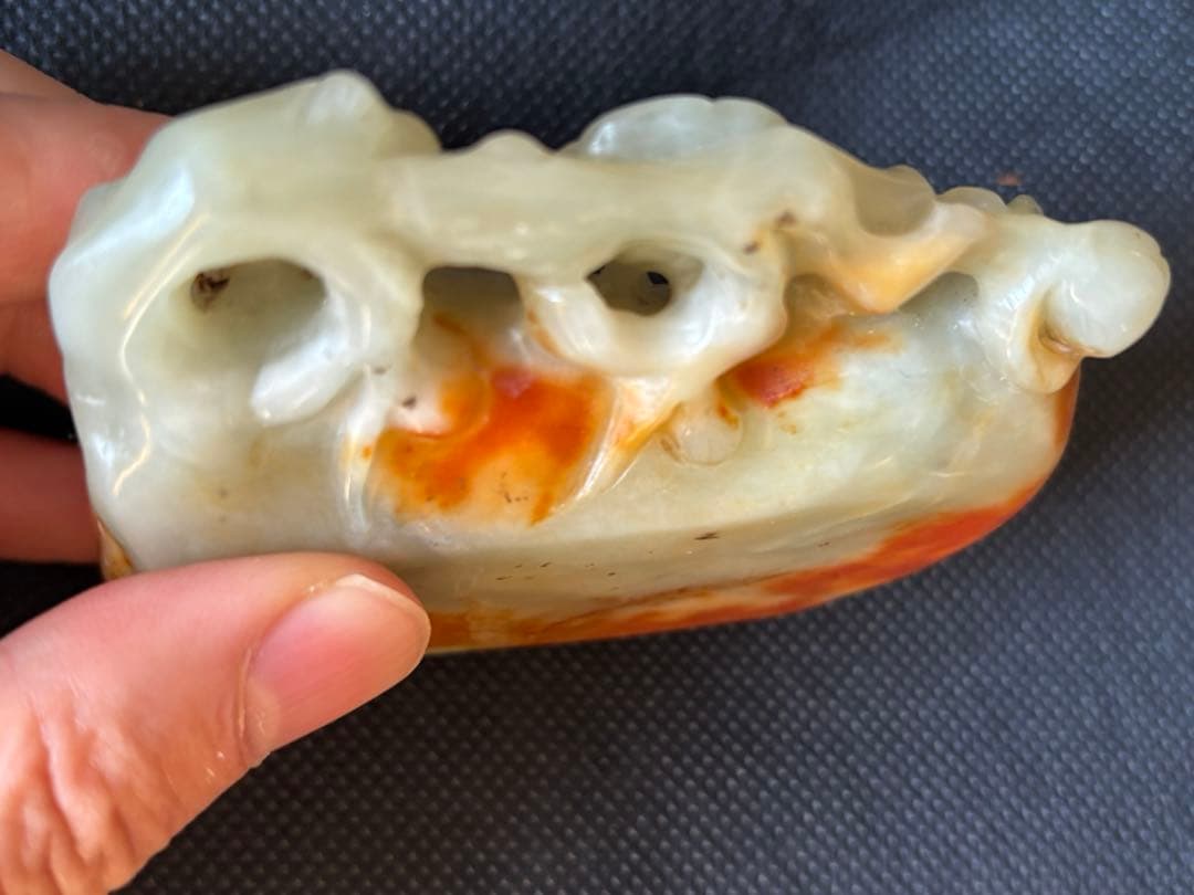 中国古美術品 清の時代 和田青白玉 砡 梅文筆洗 蘇工