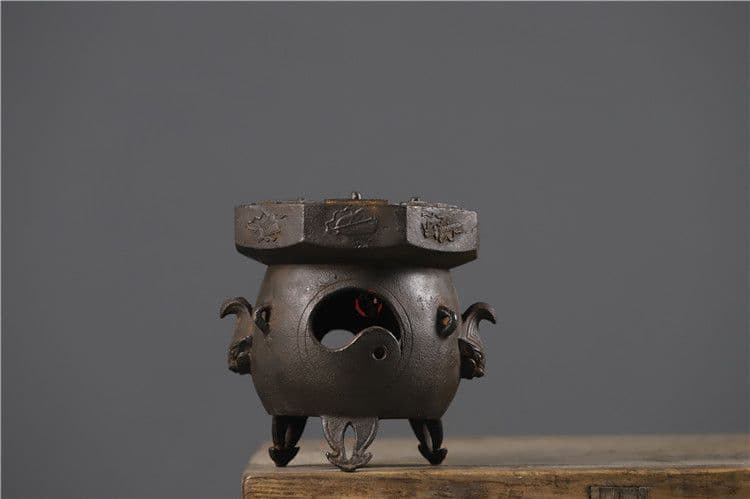 茶釜 鉄製 茶道具 重厚 極細工 工芸品 美術品 置物