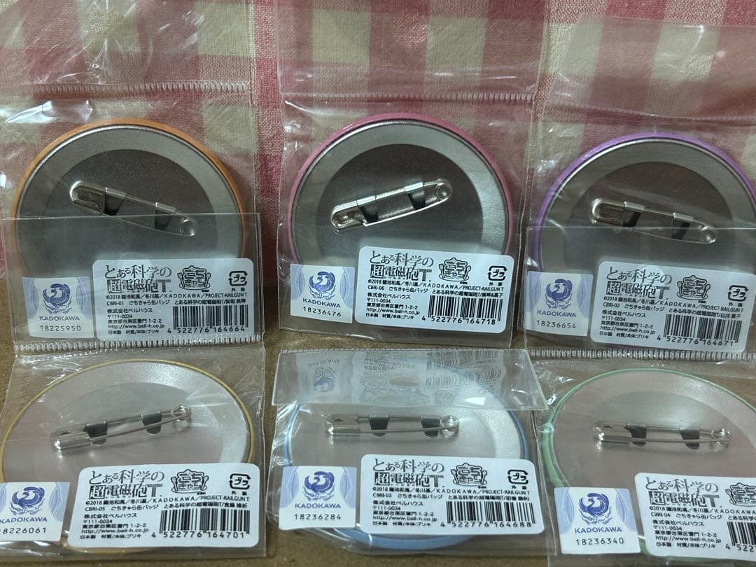 未開封　とある科学の超電磁砲　ごちきゃら　缶バッジ　6個セット