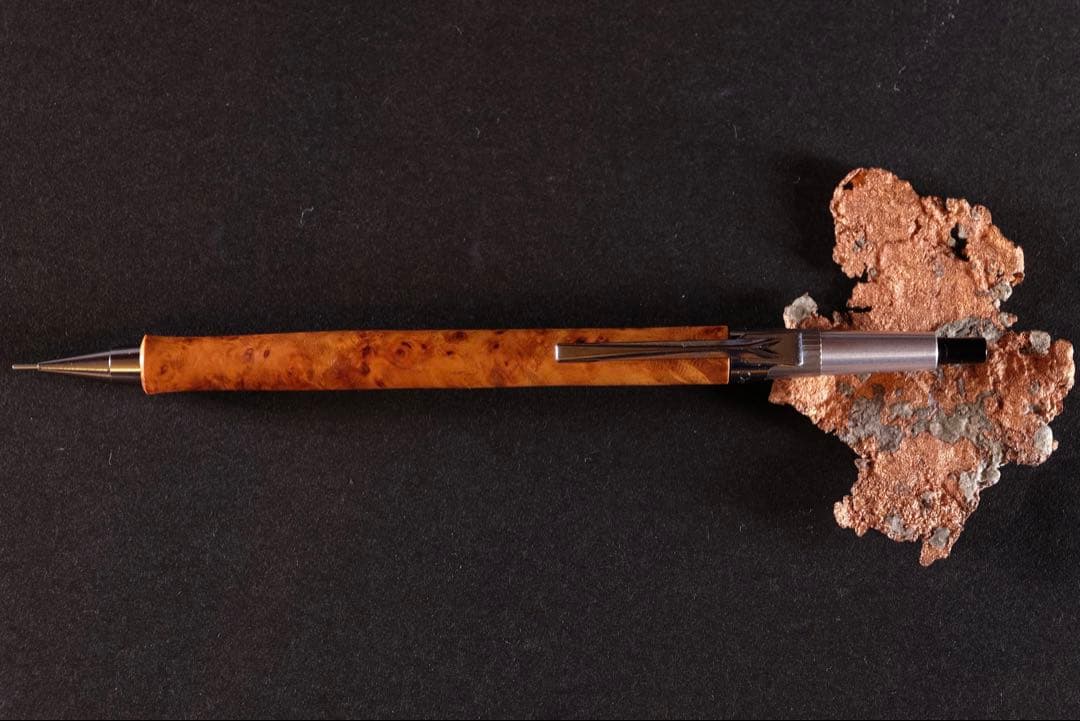 PG5木軸カスタムシャープペンシル0056 花梨瘤 高村杢工房