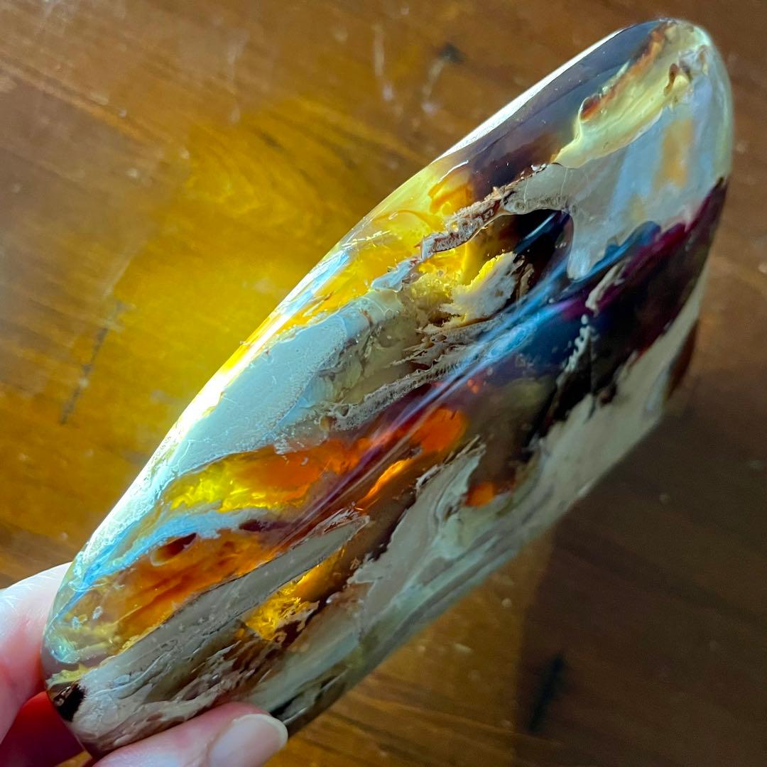 鑑別付 琥珀 標本 巨大 タイガーアンバー アンバー レア 希少 鑑賞石