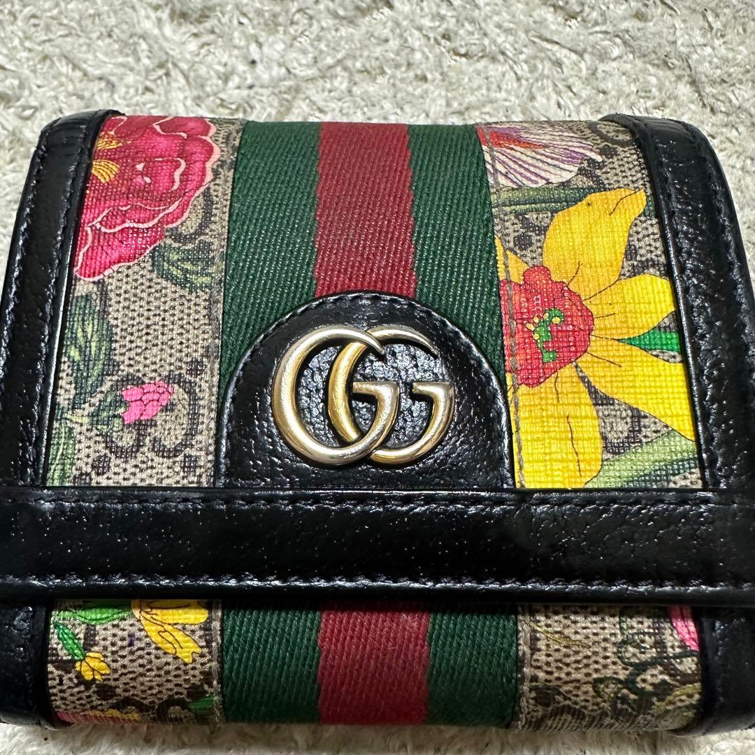 ⭐GUCCI美品グッチ折り財布オフィディアシェリーライン⭐