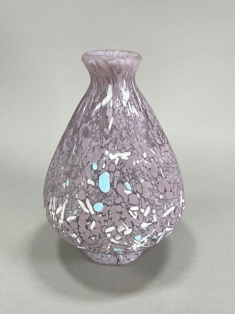 人気ガラス工芸作家 手吹硝子花瓶 文化勲章受賞 藤田喬平 飾瓶 作家 在