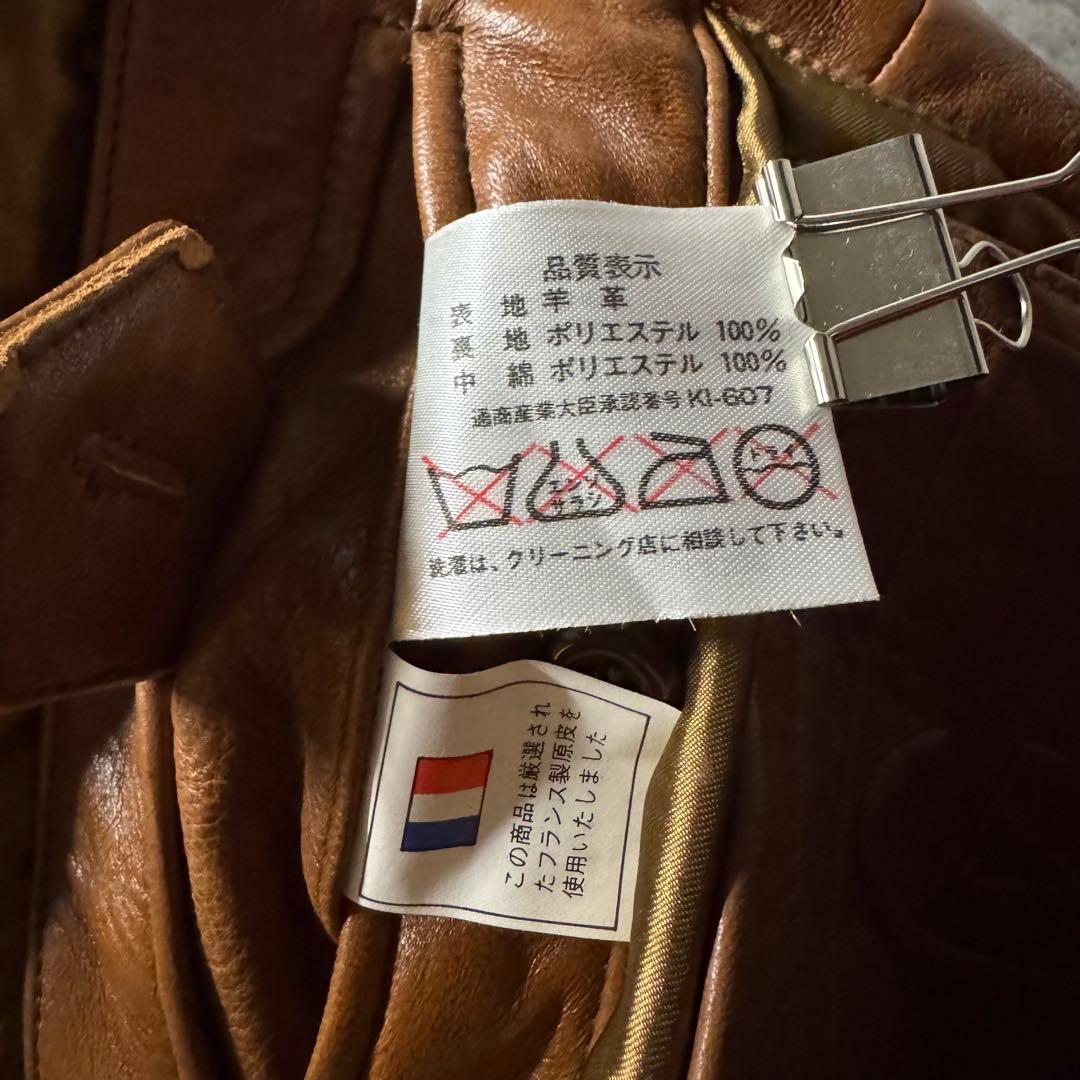 希少】シングルライダース XL シープスキン バックロゴ 短丈 ボックス 本革