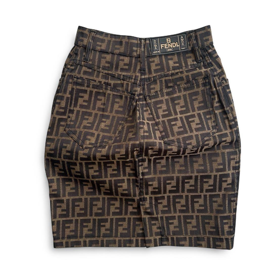 【美品】フェンディ　ヴィンテージ　y2k 膝丈タイトスカート ズッカ 総柄