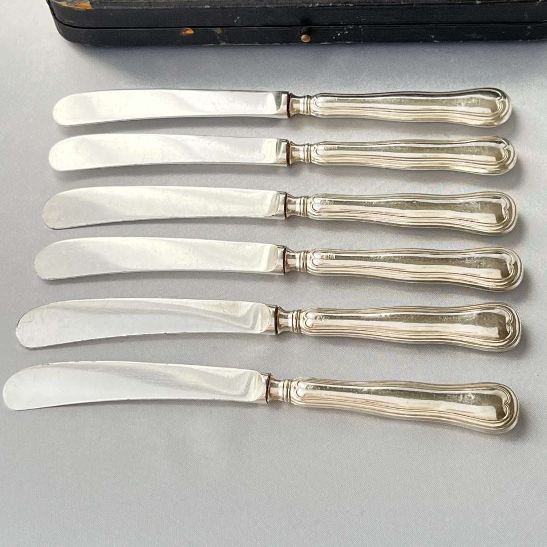 【Mappin & Webb】【純銀ハンドル】 ティーナイフ 6本 ケース
