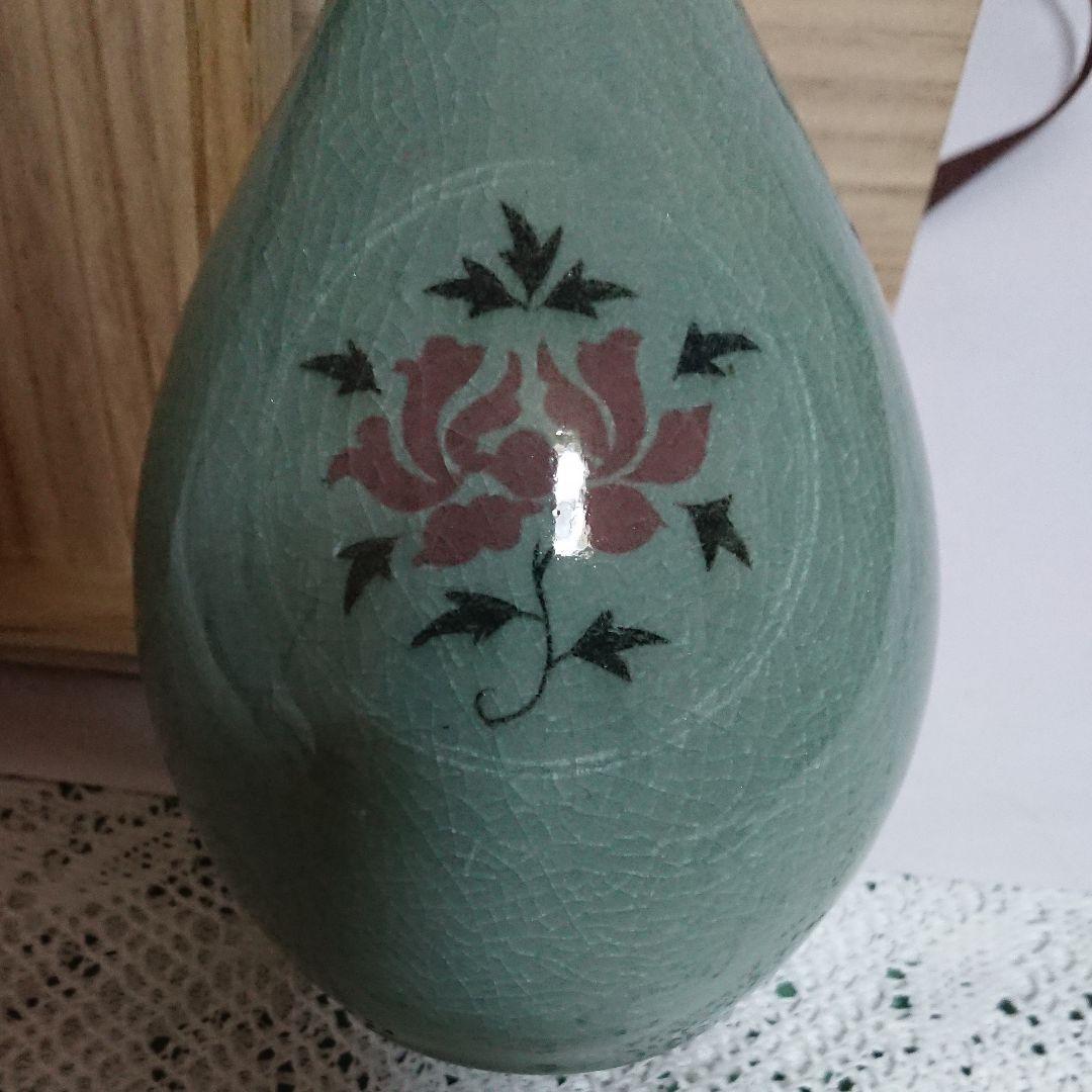 韓国・青磁象嵌1輪瓶・花瓶・未使用品☆常識の範囲の価格交渉OK☆ 工場
