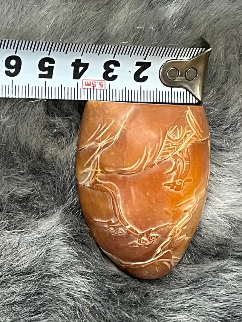 ⓶ 中国古玩 寿山石 寿山連江黄凍石 浮彫印材 中国 石 置物 - メルカリ