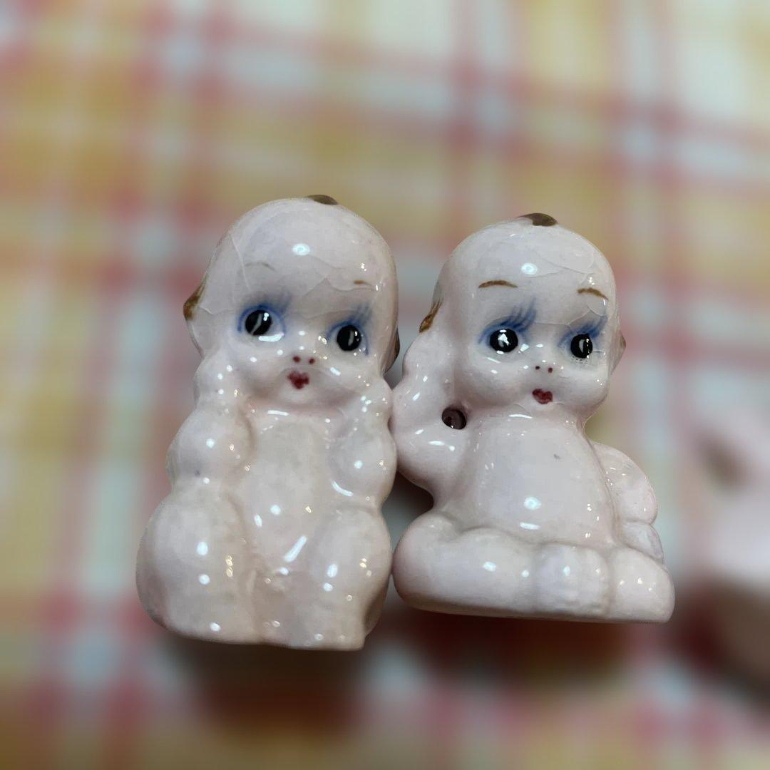 キューピー　お相撲　相撲　昭和レトロ　昭和　レトロ　ヴィンテージ 陶器 置物