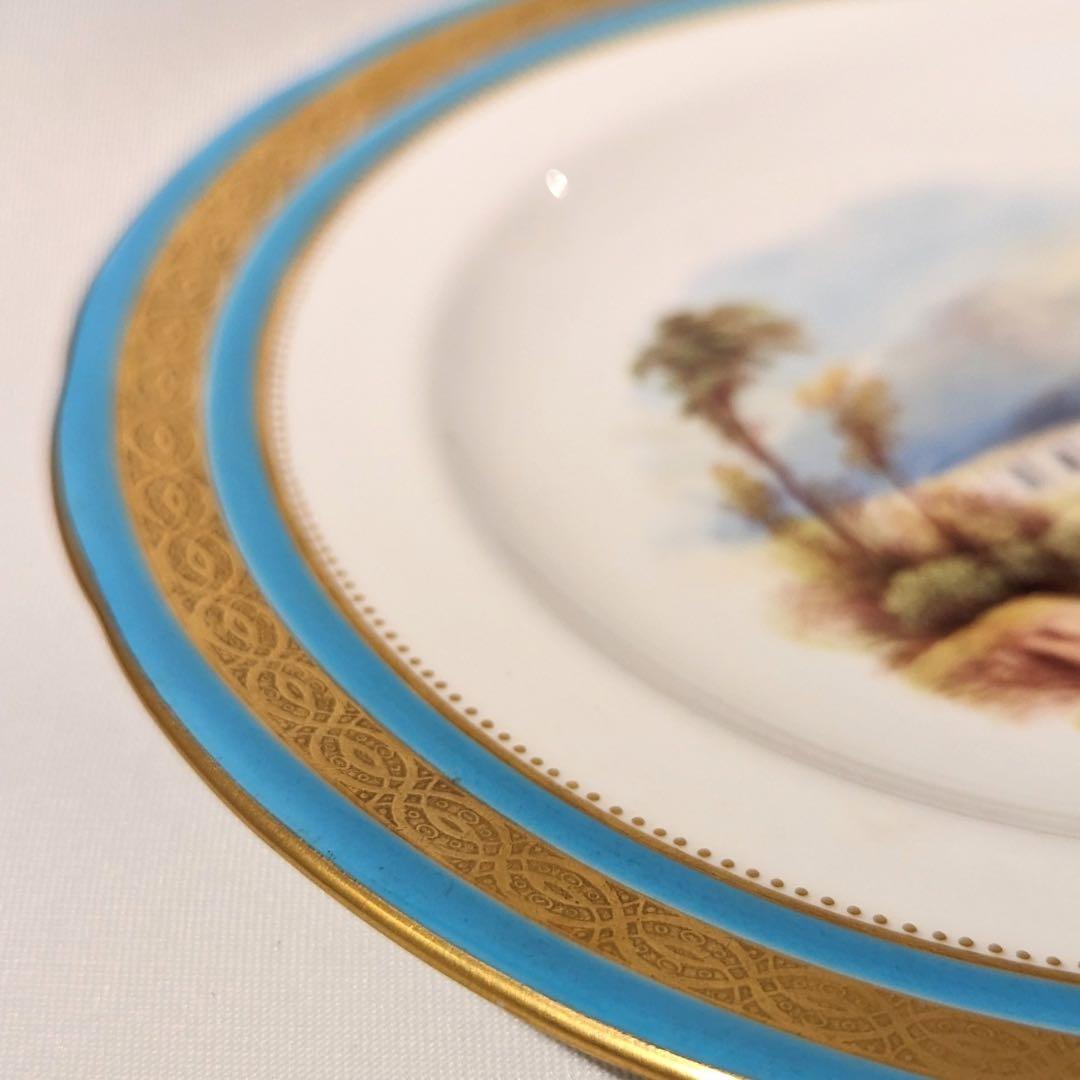 ミントン 1860年頃 ミントンブルー キャビネット プレート Founded