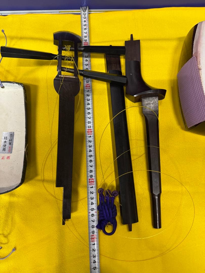 三味線　細棹　短棹　金細(K9金) 綾杉胴 k9