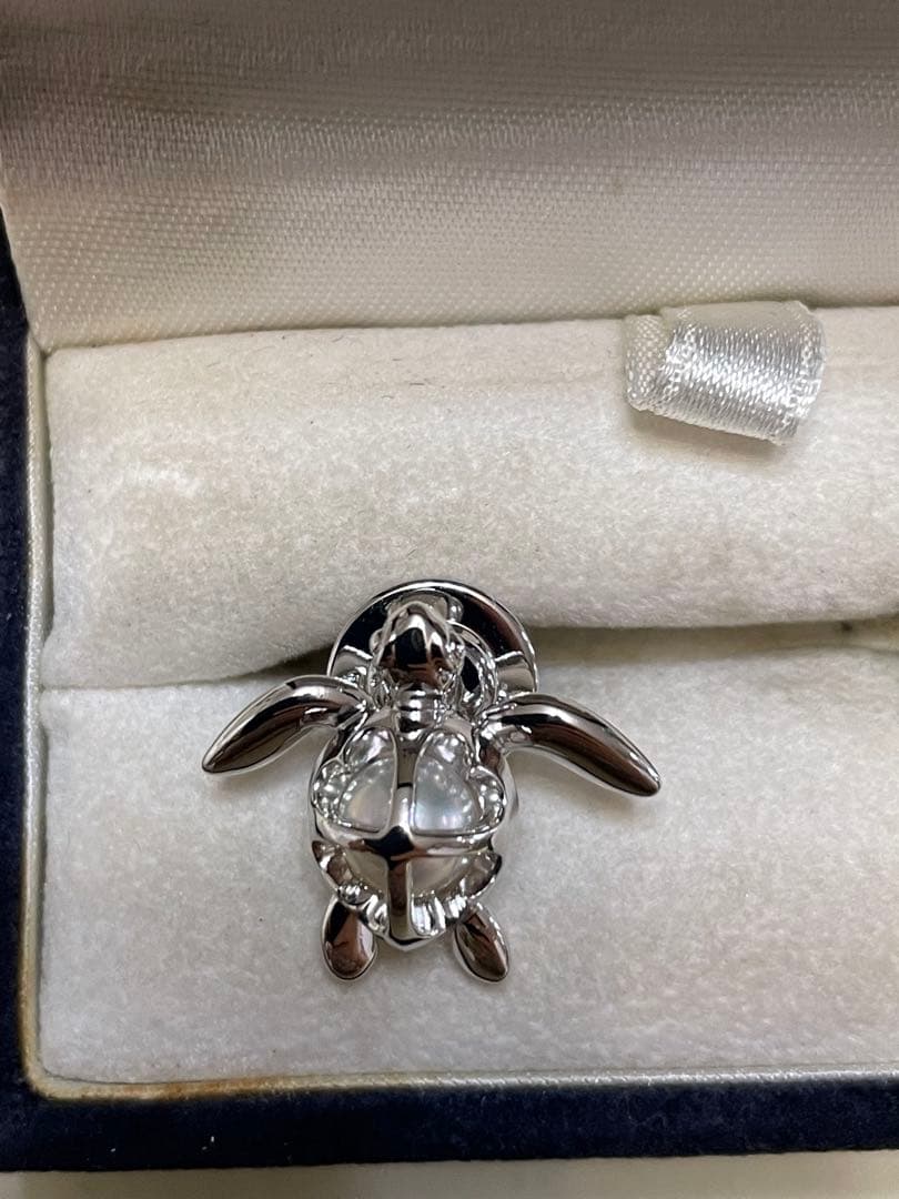 美品 mikimoto ピンブローチ 亀 パール ミキモト SILVER