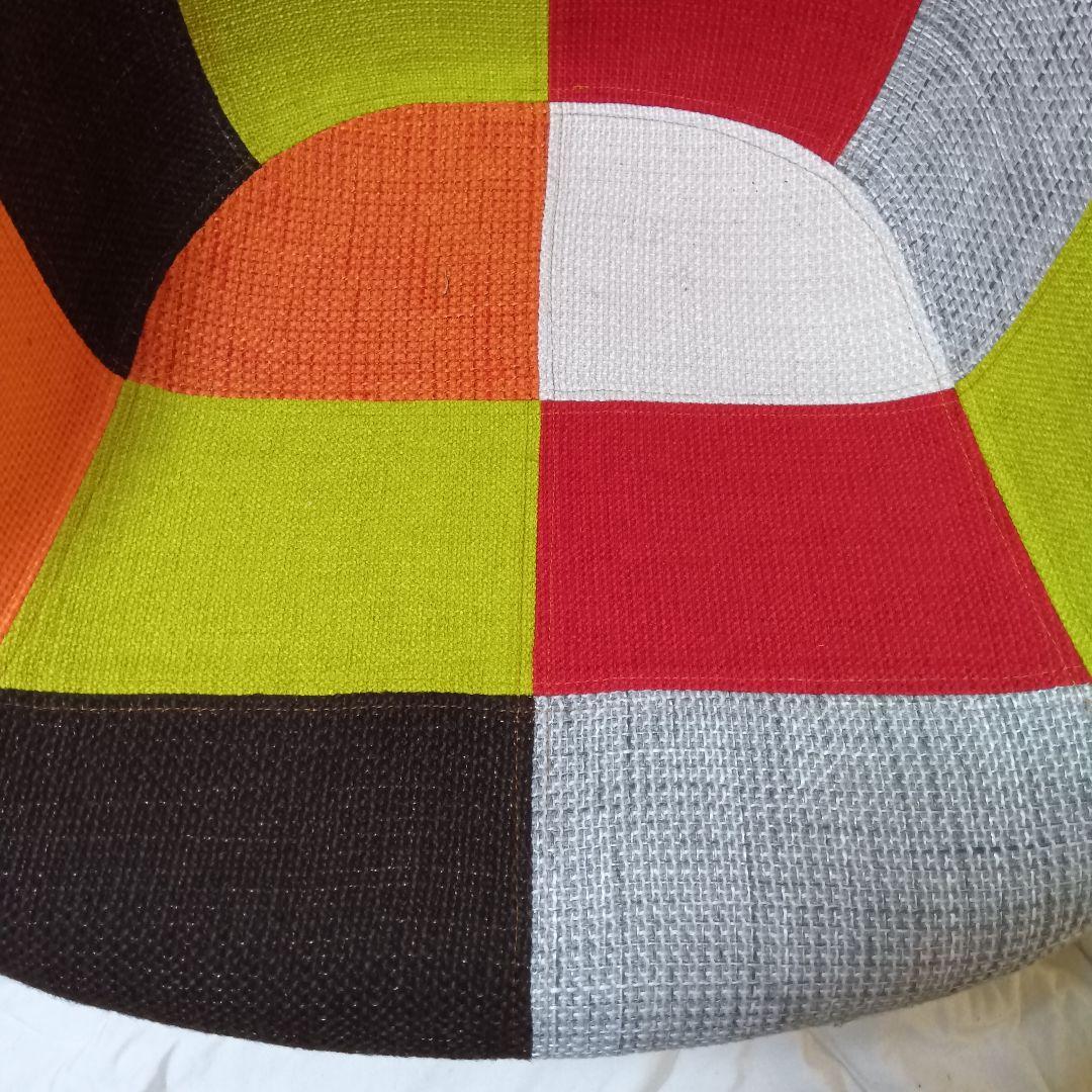 パッチワークデザイン ラウンジチェアー 多色 赤系