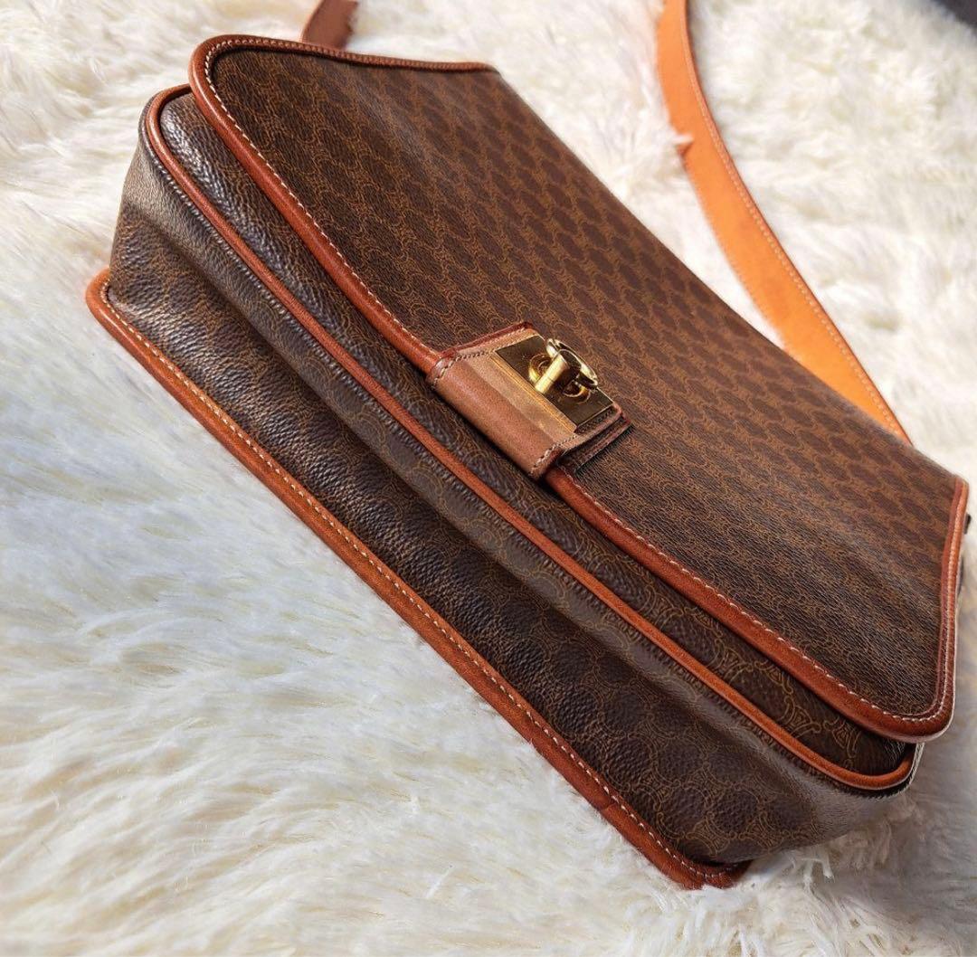 セリーヌ CELINE バッグ ガンチーニ金具 マカダム柄 フラップ PVC