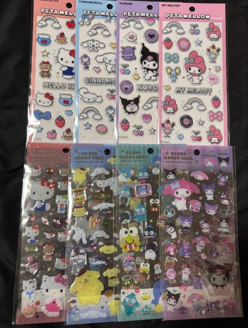 サンリオ　ウォーターシール　サンリオ　ぷくっとシール　クリアキャンディシール