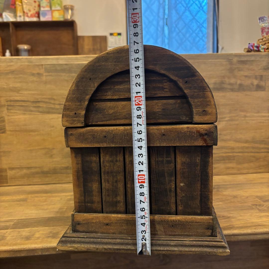 木製トランク アーチ型 蓋付き 宝箱 海賊風