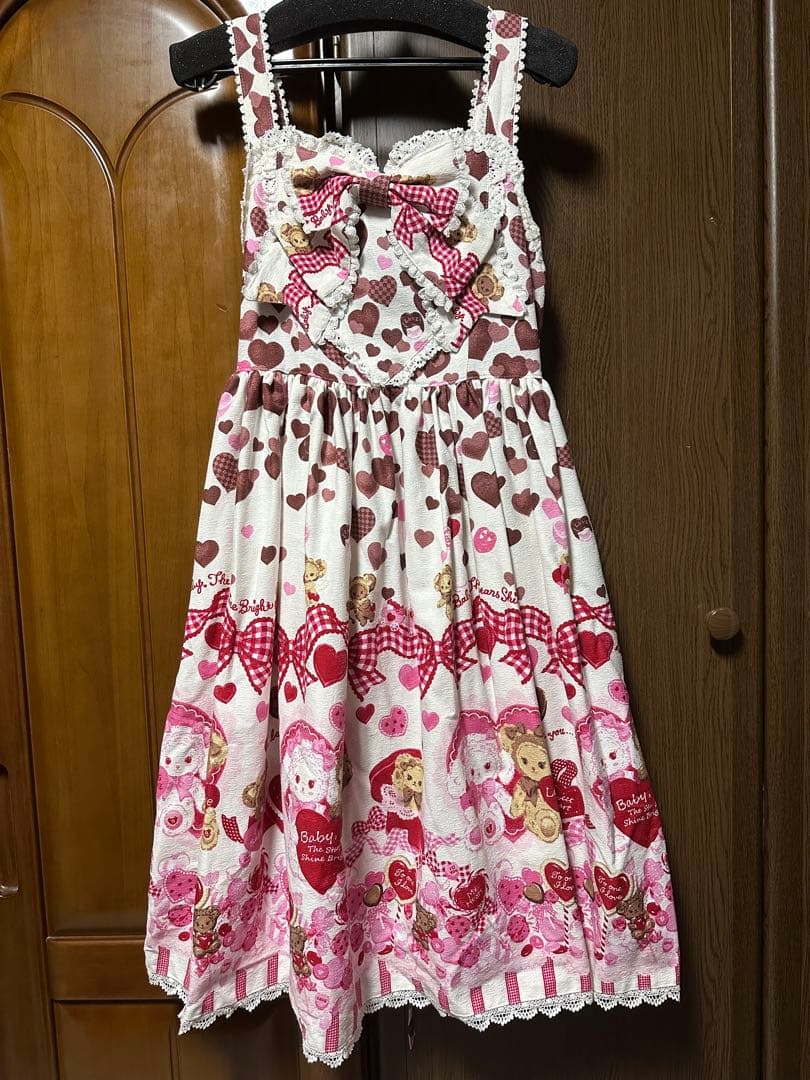 くみゃちゃんのLoveLoveValentine柄JSKⅡ＋オーバーニー