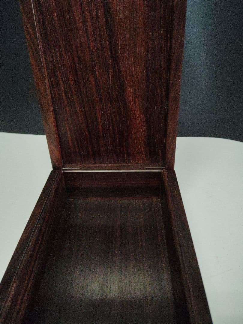 インド細密画 手描き 王侯像 紫檀系ローズウッド 無垢材 文庫箱