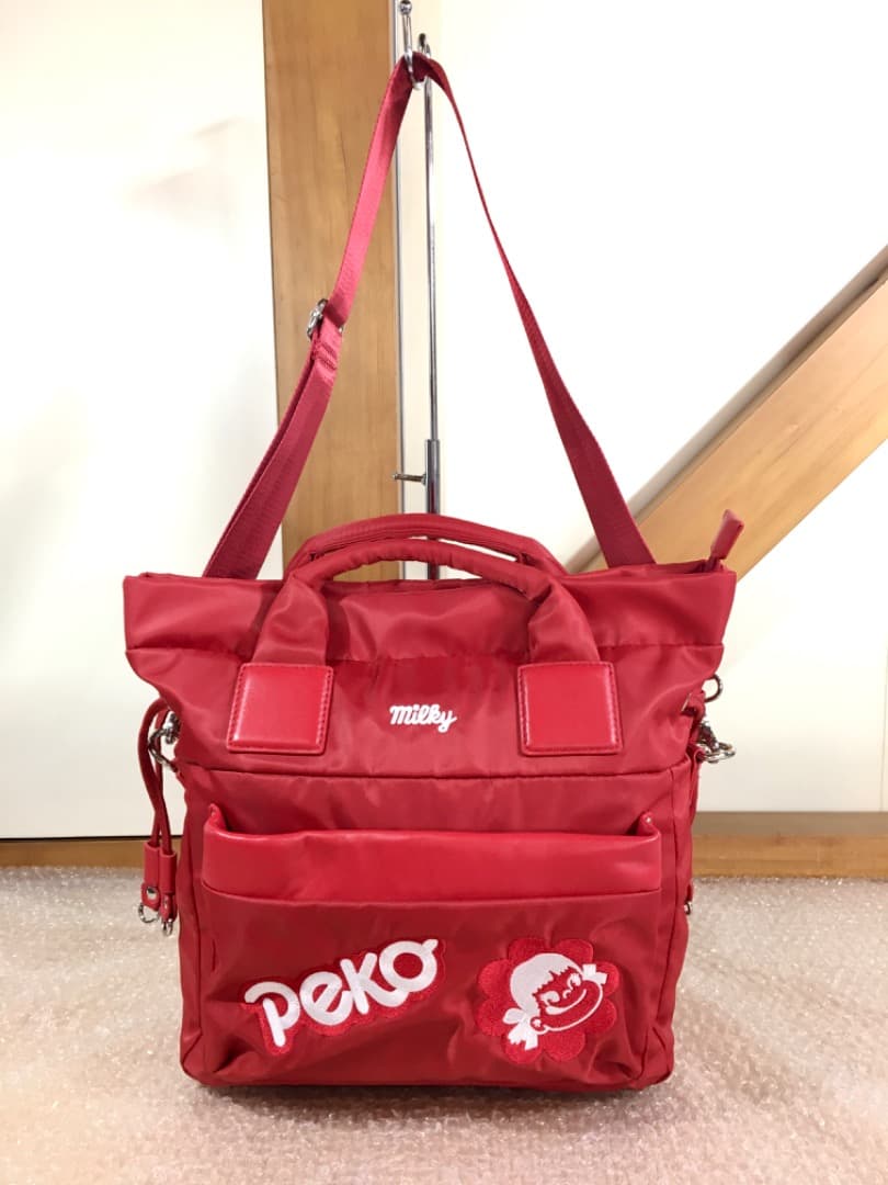 ○BARCOS ペコちゃん 3way ナイロンバッグ ミルキー milky