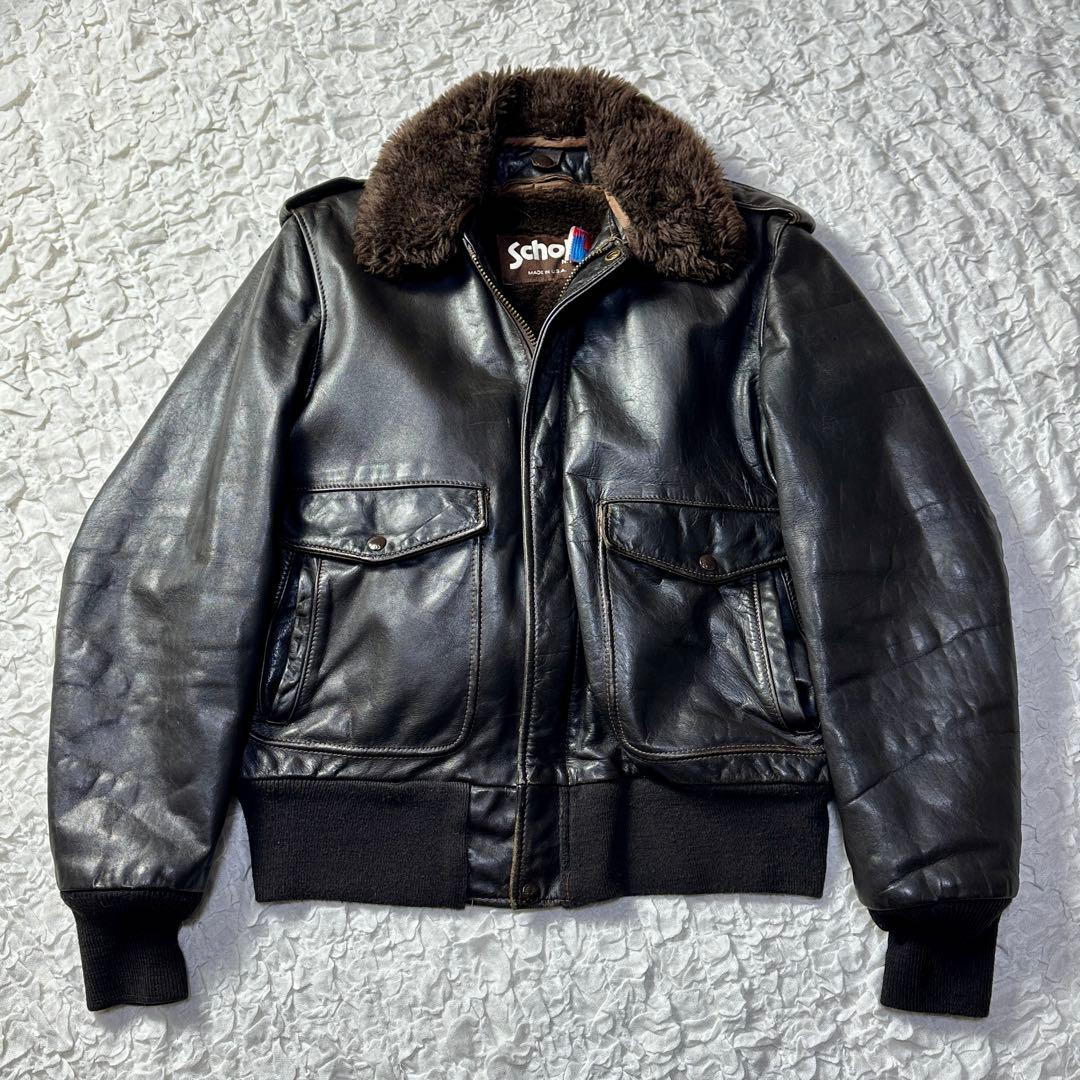 USA製 184SM品番】 ショット G-1 フライト レザージャケット 40