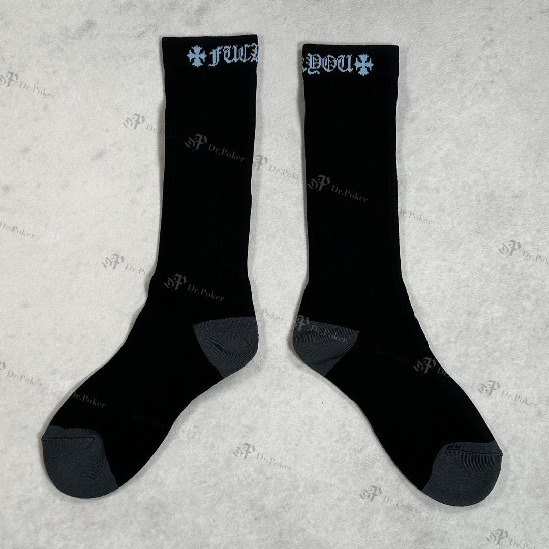 【新品】Chrome Hearts ダガー ソックス 靴下 水色 L