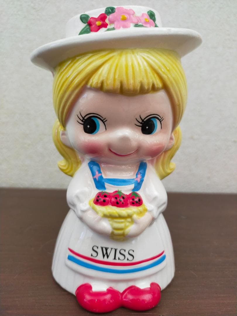 レトロ 陶器貯金箱 4個